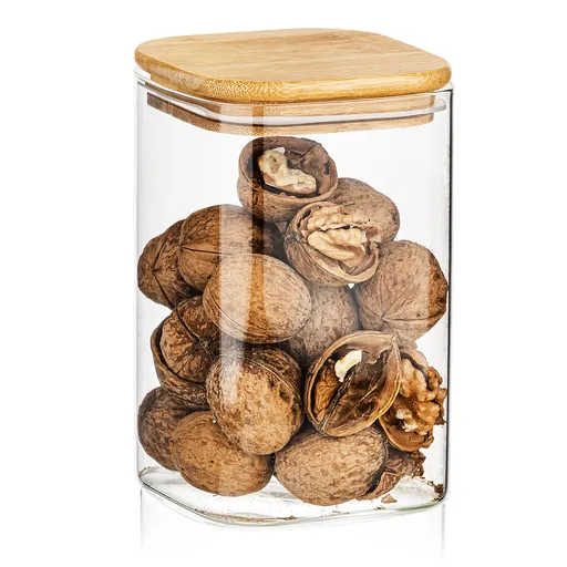 4Home Skleněná dóza na potraviny s víkem Bamboo, 950 ml, 950 ml