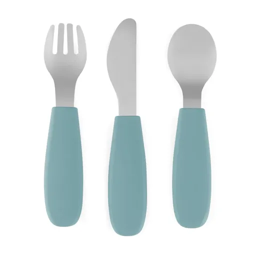 Petite&Mars Take&Match Stainless Steel Cutlery Set příbor pro děti Frosted Sky 12m+ 3 ks