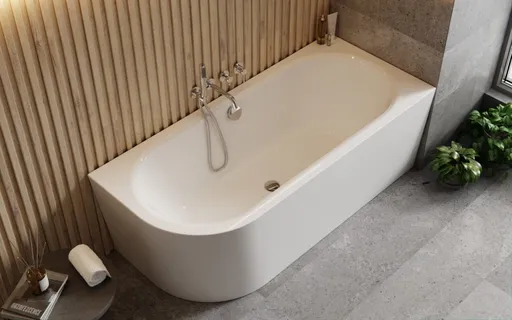 BESCO Volně stojící vana AVITA A-LINE bílá, sifon s napouštěním přepadem Barva sifonu Chrom, Rozměr vany 170 × 75 Způsob provedení Pravé VANAVITAL17PN