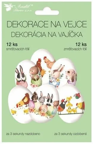Velikonoční obtisk na vajíčka, košilky, zvířátka 12 ks
