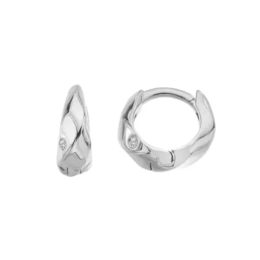 Hot Diamonds Kroucené stříbrné náušnice s diamanty Much Loved DE869