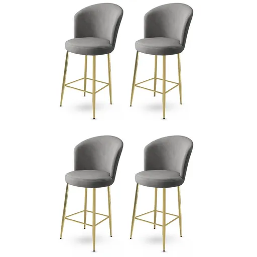 Bar Stool Set (4 Pieces) Alte - Grey, Gold