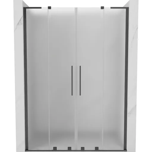 MEXEN/S Velar L Duo posuvné sprchové dveře 160, dekor, grafit kartáčovaná 871-160-003-32-66