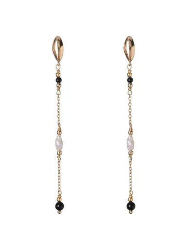 Alisia Dlouhé visací náušnice se sladkovodními perlami a achátem AL5257.01.000