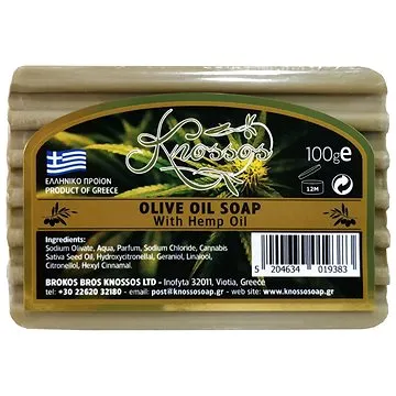 KNOSSOS Řecké olivové mýdlo s konopným olejem 100 g (5204634019383)
