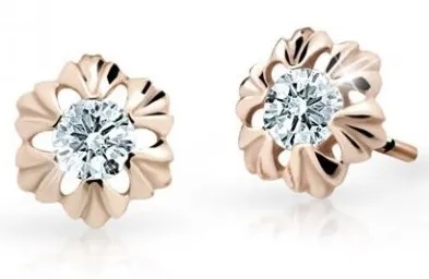 Cutie Jewellery Dětské náušnice z růžového zlata C2213-30-X-4 bílá