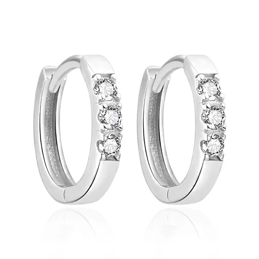 Agato Třpytivé kruhové náušnice ze stříbra AGT-E250KW