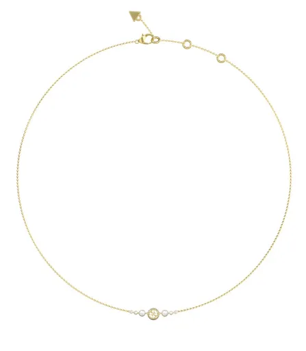 Guess Elegantní pozlacený náhrdelník Tiny Pearly JUBN05519JWYGT/U