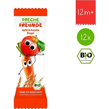 Freche Freunde BIO Ovocná tyčinka - Jablko a mrkev 12× 23 g (0745760316427)