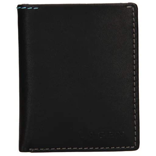 Pánská kožená slim peněženka Lagen Revo - černá