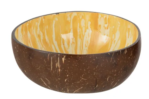 Oranžová miska ve tvaru poloviny kokosového ořechu - Ø 14*7 cm J-Line by Jolipa