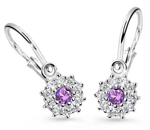 Cutie Jewellery Dětské náušnice z bílého zlata C2749-10-X-2 fialová