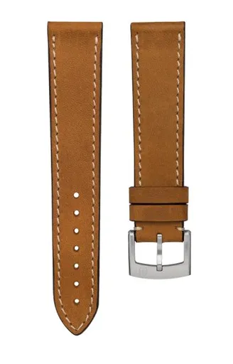 Kožený řemínek Biatec | Hnědý Vintage nubuk - 20 mm - Stříbrná