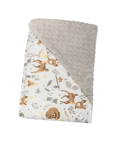 Bomimi Zavinovací deka do autosedačky minky lesní zvířátka, béžová xy