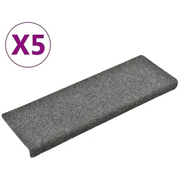 Nášlapy na schody 5 ks světle šedé 65 x 25 cm vpichované (149728)