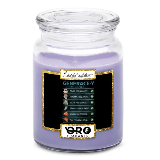 Svíčka Generace Y – nastavení (Vůně svíčky: Levandule)