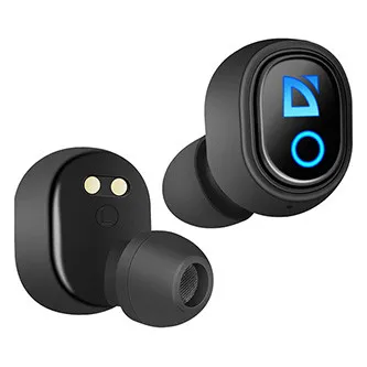 Defender Twins 639 sluchátka s mikrofonem, bezdrátová, černá, špuntová, BT 5.0, TWS, nabíjecí pouzdro s powerbankou typ bluetooth,