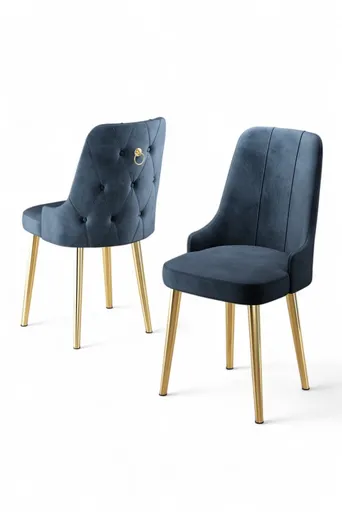 Sada židlí (2 kusy) Newa - Anthracite, Gold