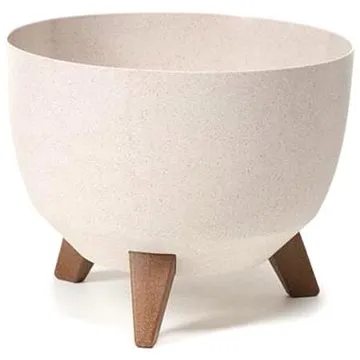 LAMELA ROMA ECO WOOD O 24 cm, bílá, mísa na nožkách (MAT36145)