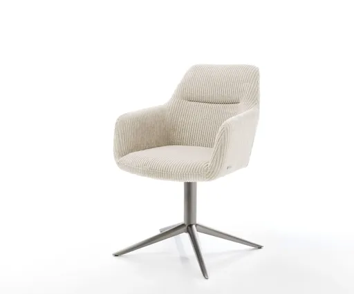 Jídelní židle Pejo-Flex plyšový manšestr béžová podnož křížová