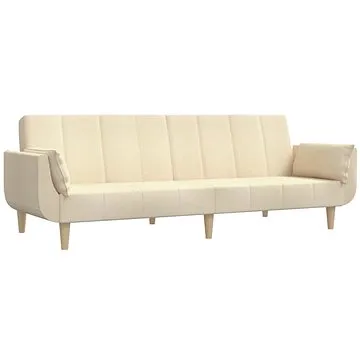 2místná rozkládací pohovka se 2 polštáři krémová textil, 337561 (337561)