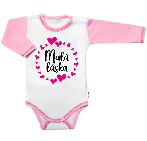 Baby Nellys Body dl. rukáv s vtip. textem   Malá láska vel.  86, holka