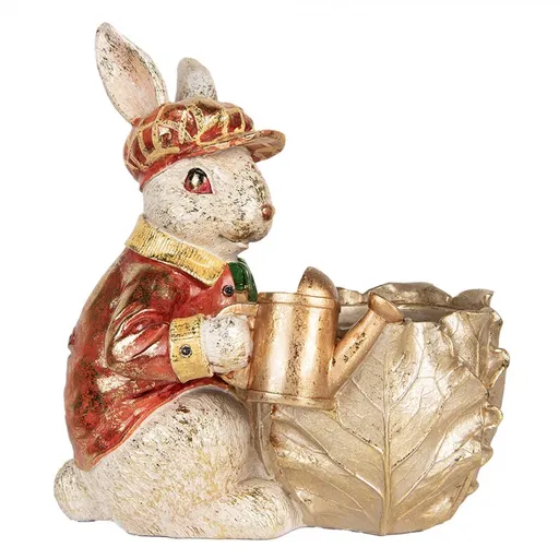 Dekorace figurka králík s květináčkem a konvičkou - 28*18*30 cm Clayre & Eef
