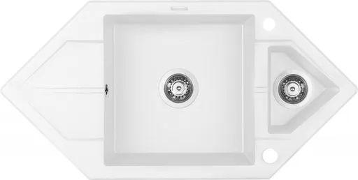 DEANTE Hexon alabastrový Granitový dřez, 1,5-miska s odkapávačem Space-Saver ZQP_A653