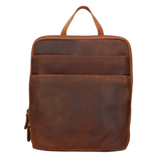 Vintage dámský kožený batoh Greenwood Norra - světle hnědá