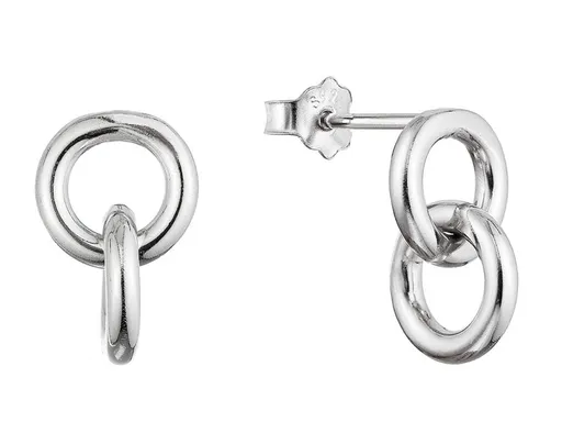 Evolution Group - Pavona Stříbrné visací náušnice Kroužky 61029