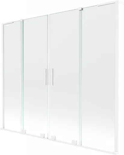 MEXEN/S Velar L Duo dvoukřídlá posuvná vanová zástěna 180 x 150, transparent, bílá 896-180-003-02-20
