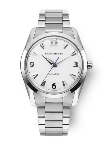 Nivada Grenchen Antarctic 35 mm - White Luminova - Bracelet Flat Link