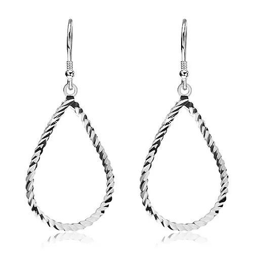 Stříbrné náušnice 925 - vlnkovité slzy