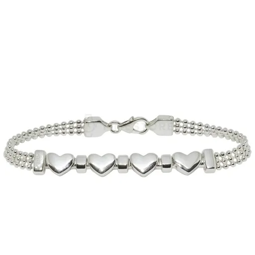 Stříbrný náramek se srdíčky TS-BR-0073