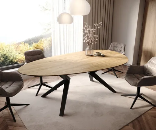 Jídelní stůl Edge Oval 220x120 Keramický Laminam® Sabbia Dubová