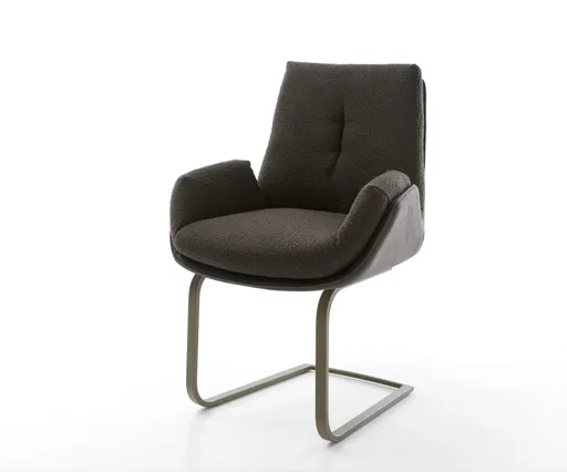 Jídelní židle Clea-Flex mix materiálů černá konzolová podnož