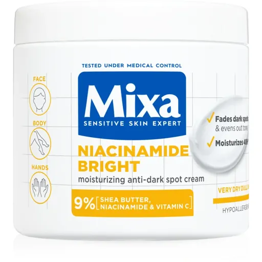 Mixa Niacinamide Bright intenzivně hydratační krém proti tmavým skvrnám 400 ml