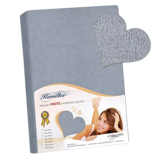 Bellatex Froté prostěradlo Kamilka modrošedá, 180 x 200 cm