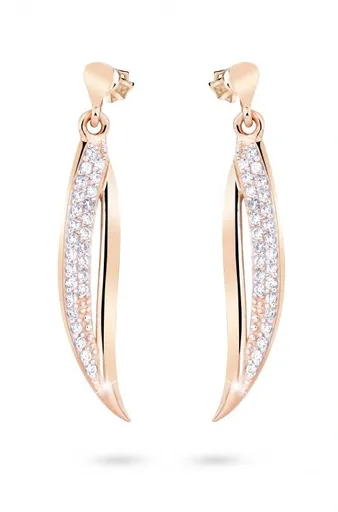 Cutie Jewellery Stylové náušnice z růžového zlata s třpytivými zirkony Z8046-30-10-X-4