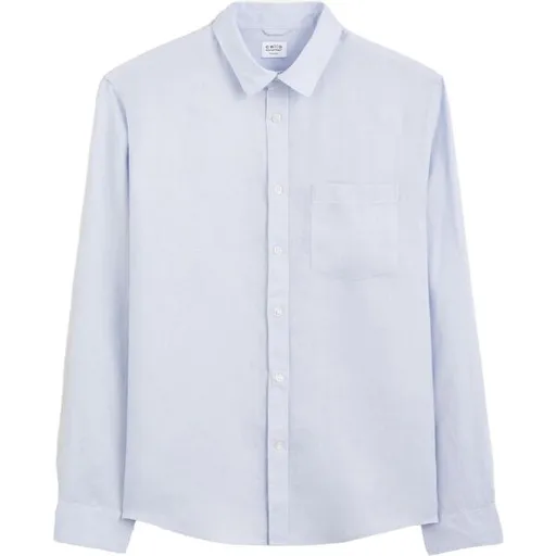 CELIO DAFLIX Pánská lněná košile, světle modrá, velikost