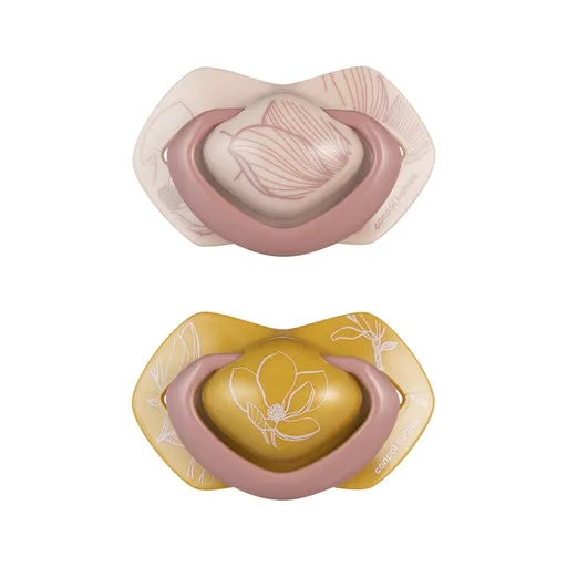 CANPOL BABIES Dudlík silikonový symetrický Light touch GOLD 18m+ 2ks růžový