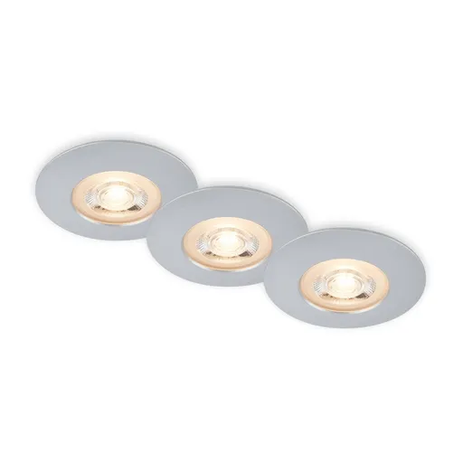 BRILONER LED vestavná svítidla, pr.9 cm, 3x LED, 5 W, 480 lm, matný chrom IP65 BRI 7044-034