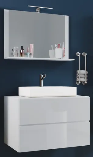 VCM 3dílná umyvadlová skříňka Lendas M 60 cm se zrcadlem, bílá