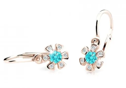 Cutie Jewellery Dětské náušnice z růžového zlata C2156-10-X-4 světle zelená