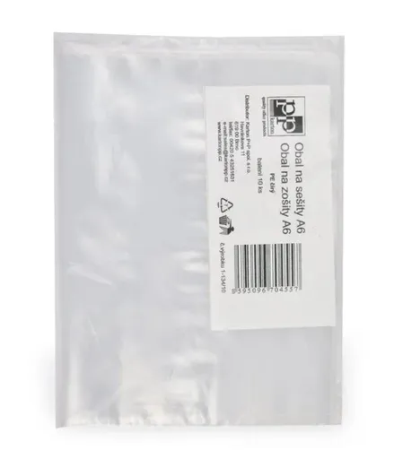 Obal na sešit A6 PE čirý 10ks