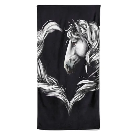 Osuška Horse heart white (Velikost osušky: 100x170cm)
