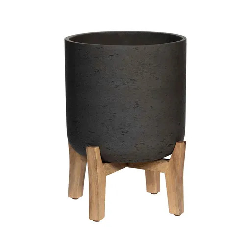 Květináč Charlie s nízkými nohami, barva staročerná, více velikostí - PotteryPots Velikost: XXL - v. 41,3 cm, ⌀ 41,6 cm / v. 62.5 cm, ⌀ 47 cm