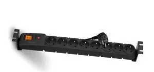 19" nap.panel 8x230V,3m,vypínač,přep.och.,tep.poj.