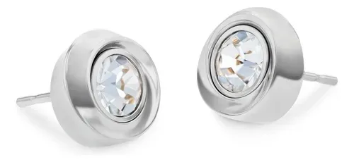 Calvin Klein Luxusní ocelové náušnice s krystaly Twisted Bezel Solitaire 35000771