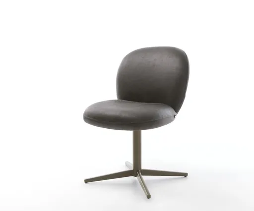 Jídelní židle Nube-Flex mikrovlákno antracitová podnož titanová